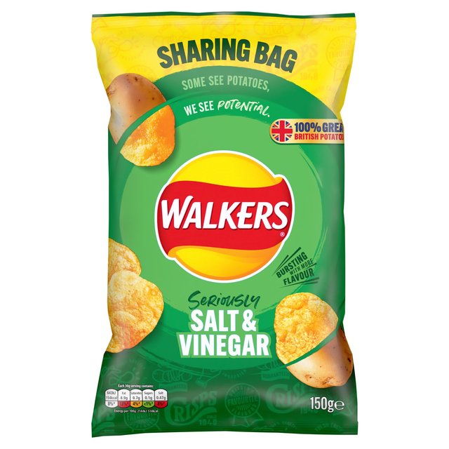 Walkers Salt & Vinegar Sharing Bag Crisps   150g GOODS M&S   