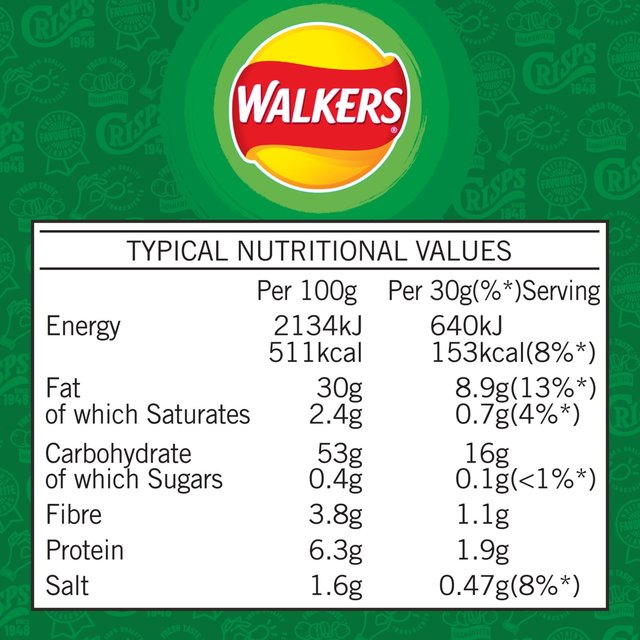 Walkers Salt & Vinegar Sharing Bag Crisps   150g