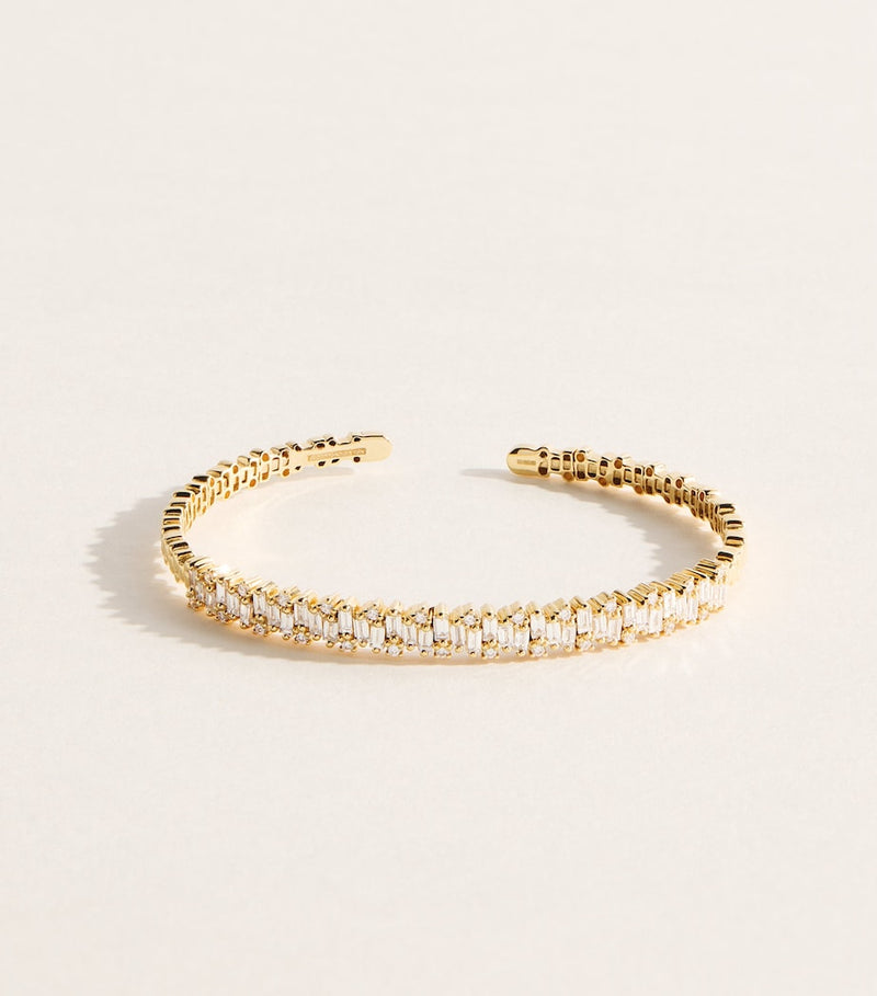Suzanne Kalan yellow gold and diamond bangle (British brand)