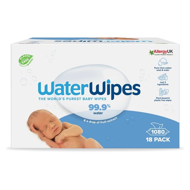 WaterWipes Sensitive Newborn Biodegradable Wipes - 1080 Wipes   18 x 60 per pack GOODS M&S   