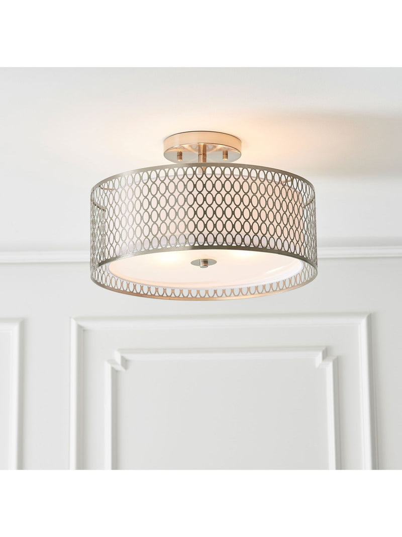Gallery Home Keela ceiling light geometric metal fabric shade - British product