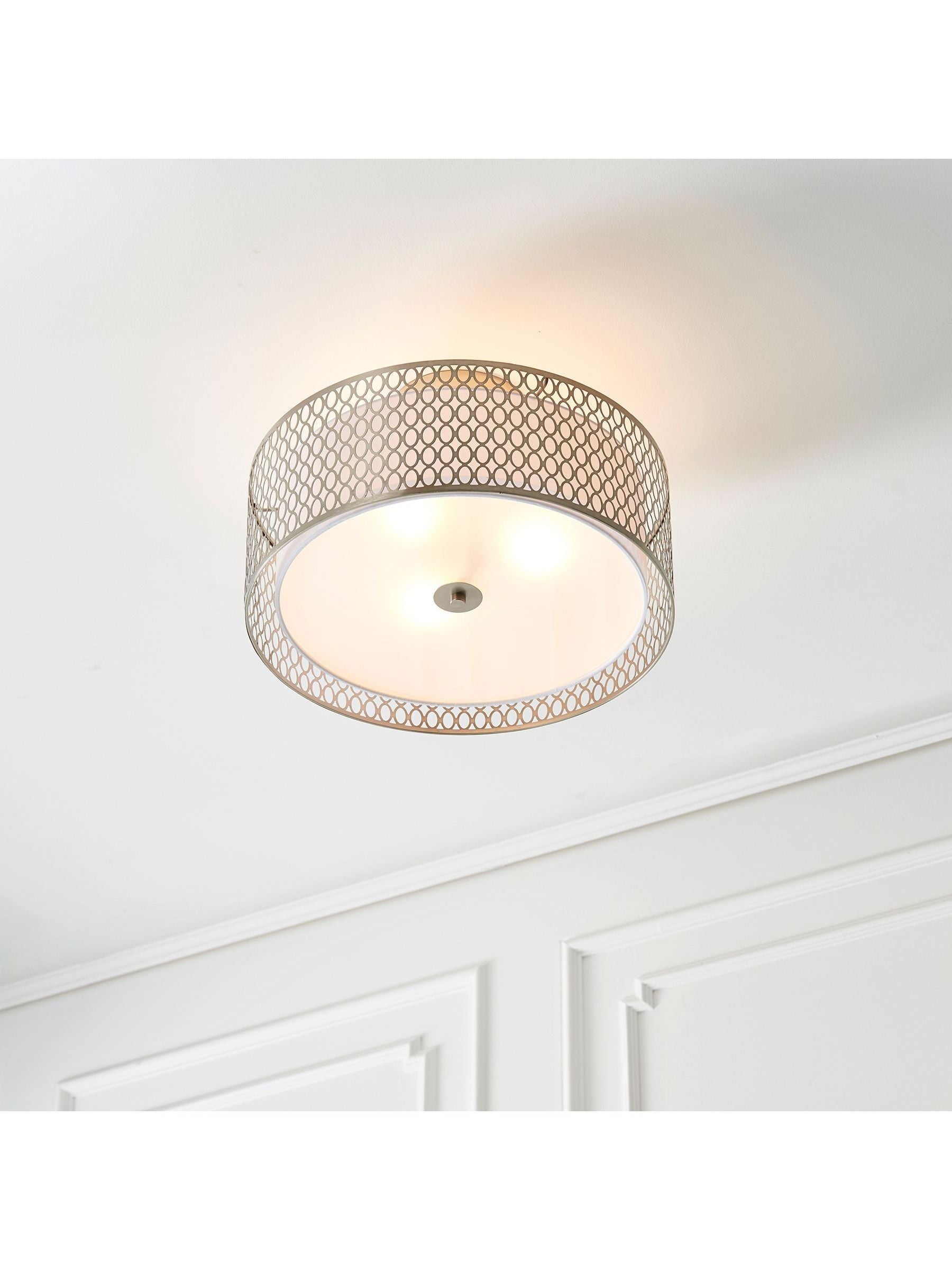Gallery Home Keela ceiling light geometric metal fabric shade - British product