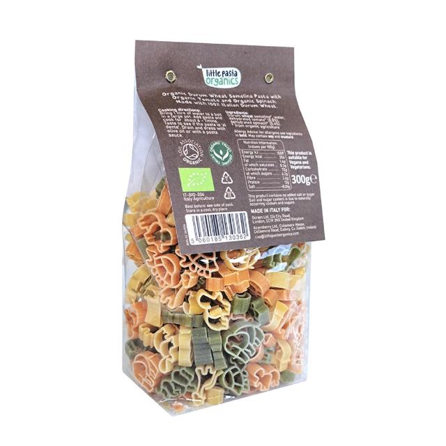 Little Pasta Organics Animal Shaped Pasta Spinach + Tomato   300g