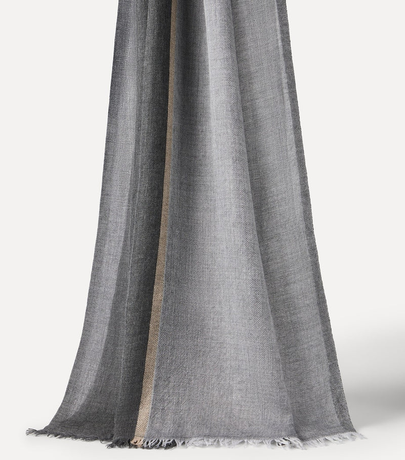 Brunello Cucinelli colour-block cashmere-silk scarf 75cm x 180cm (British brand)