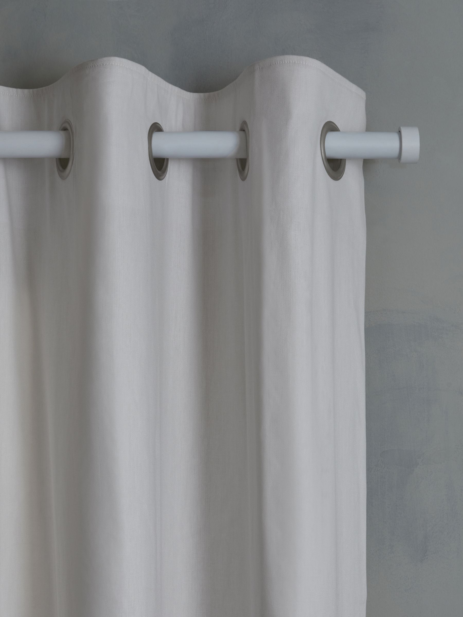Grey Light Cloud Blackout/Thermal Cotton Eyelet Curtains