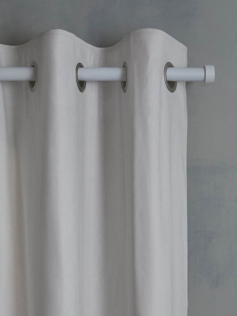 Grey Light Cloud Blackout/Thermal Cotton Eyelet Curtains