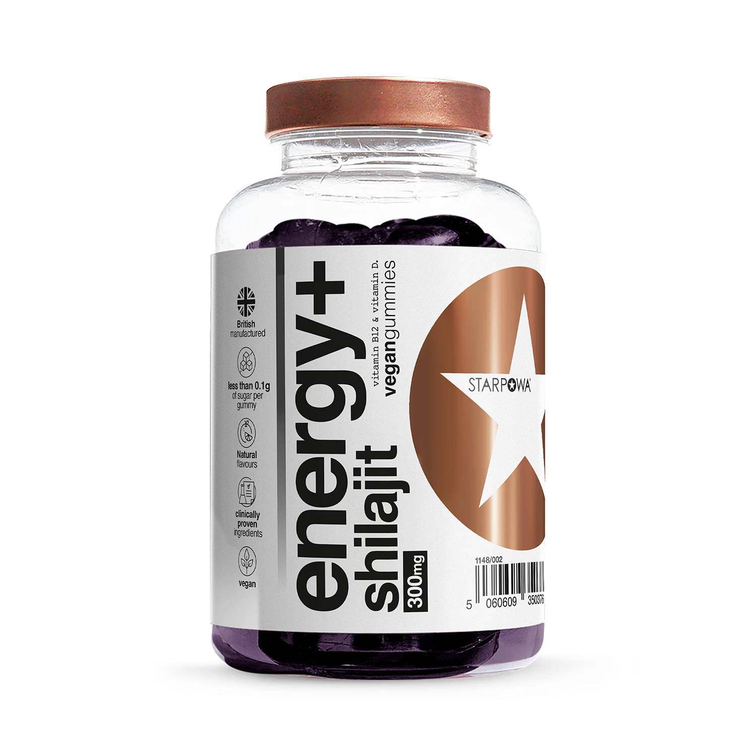 Starpowa Energy+ Shilajit Mixed Berry gummies 60 (British brand)