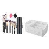 Livingandhome brush set with organiser and rose gold handles (British brand)