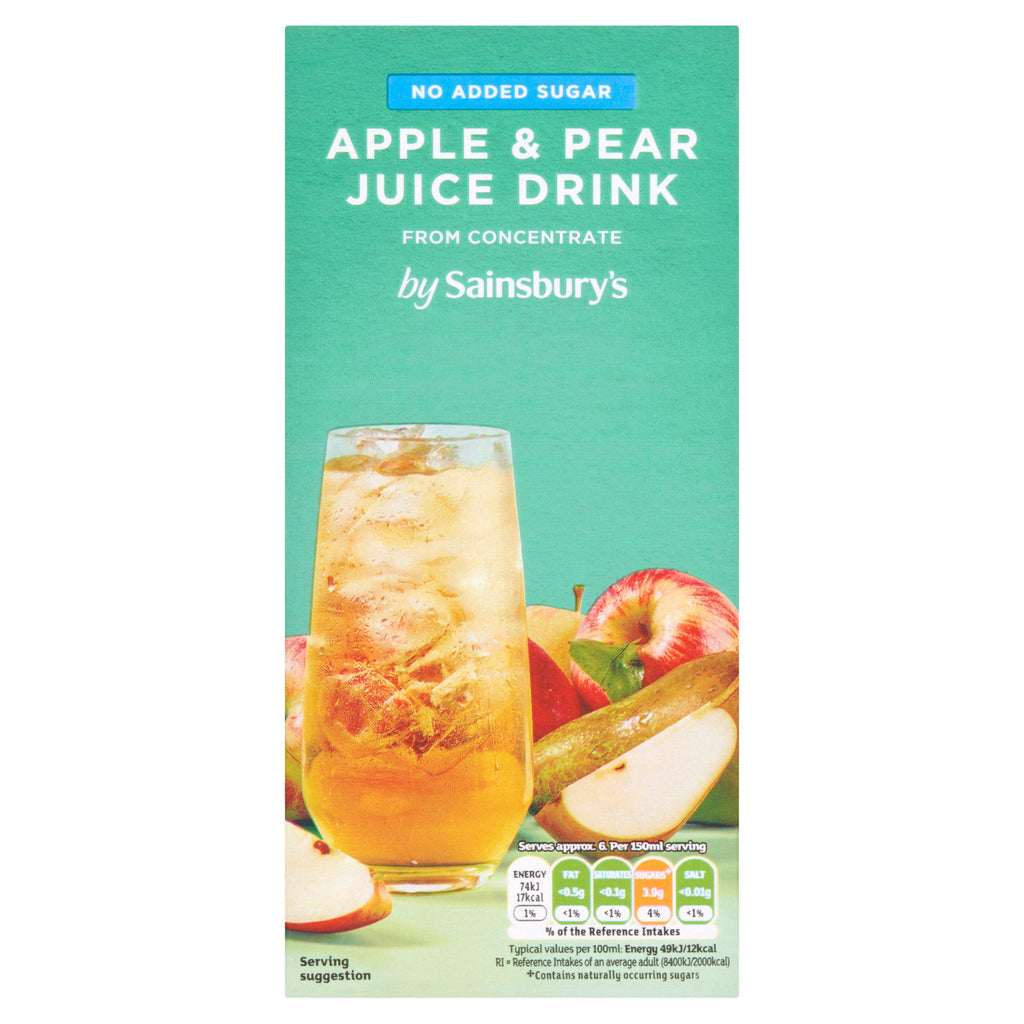 Sainsbury's Apple & Pear Juice Drink, No Added Sugar 1L