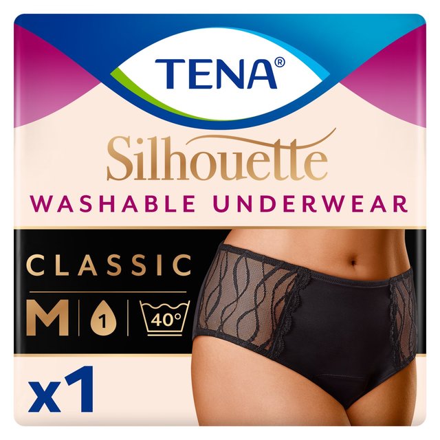 TENA Lady Silhouette Washable Incontinence Underwear Black Size M GOODS M&S   