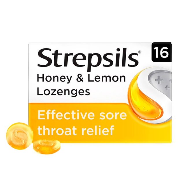 Strepsils Honey & Lemon Lozenges for Sore Throat   16 per pack GOODS M&S   