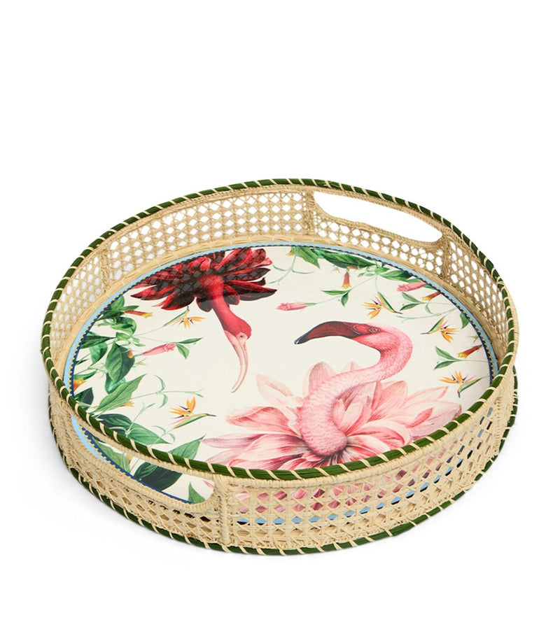 La DoubleJ raffia tray 36.5cm, UK version