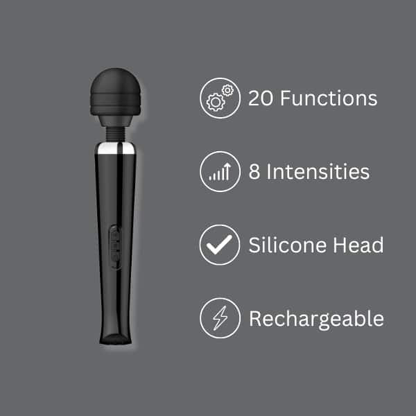 Loving Joy Rechargeable Magic Wand Vibrator with 20 modes - British product