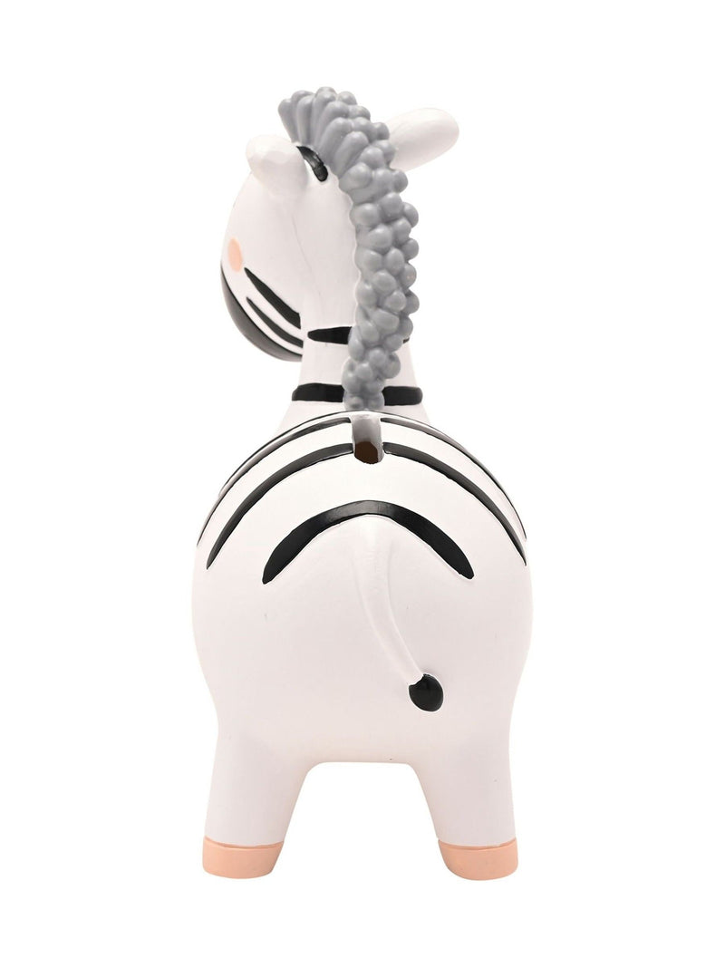 Widdop zebra money box with bold stripes, imported from the UK
