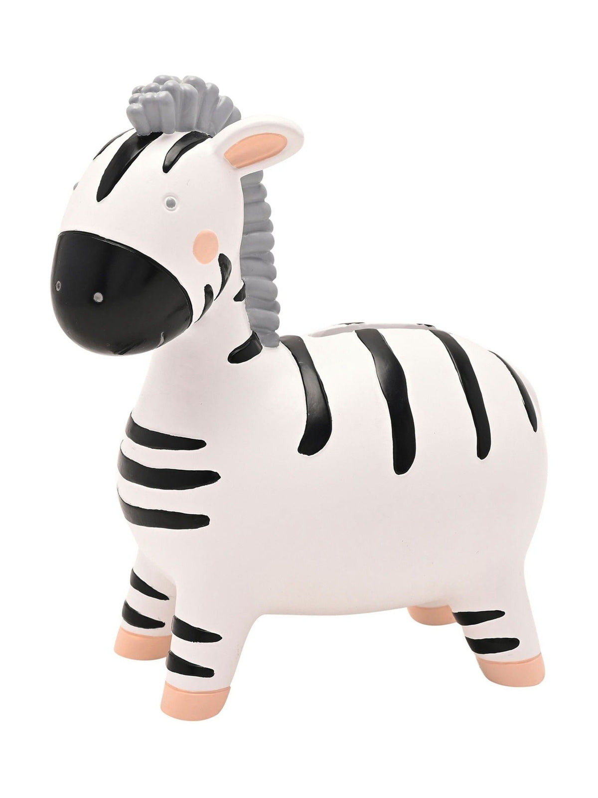 Widdop zebra money box with bold stripes, imported from the UK