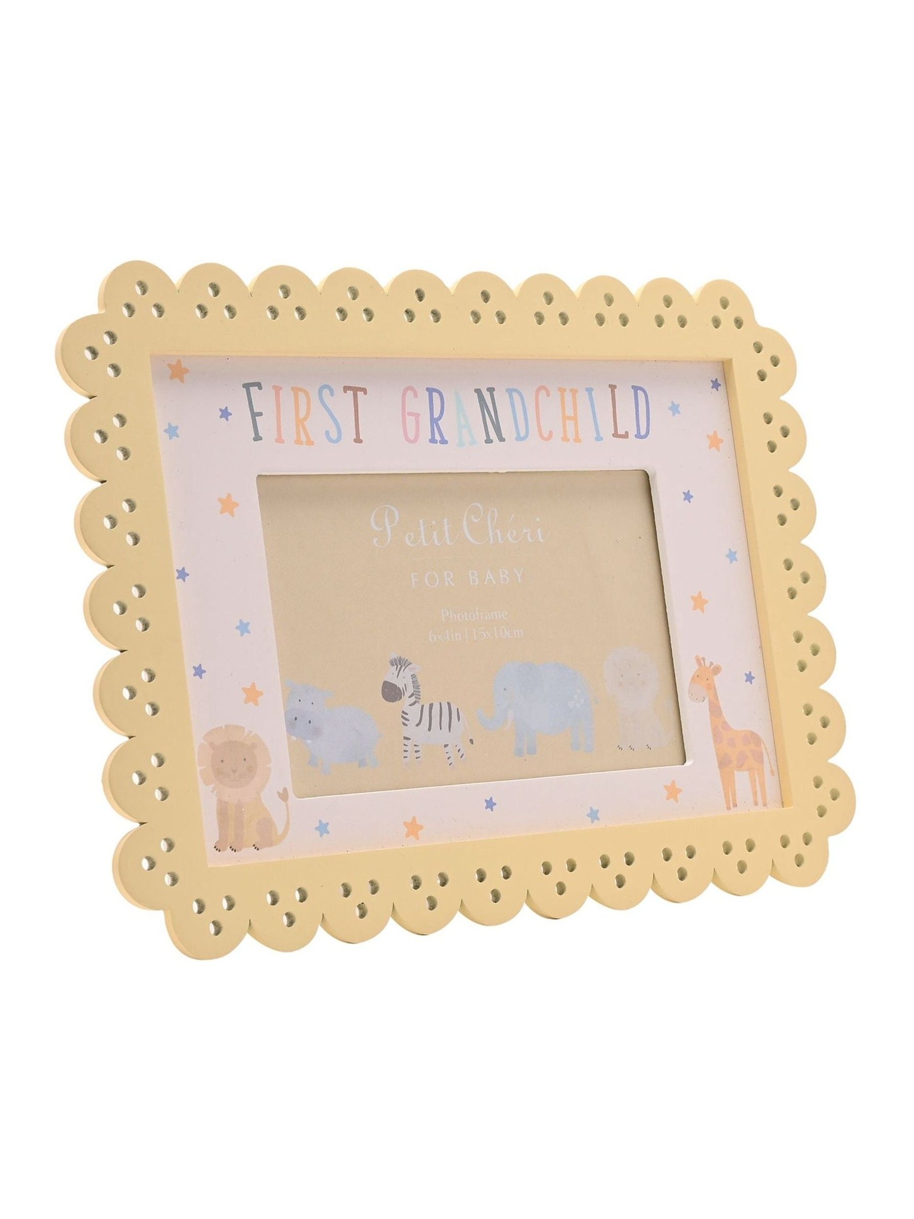 Widdop white scallop photo frame 6x4 inch first grandchild, imported from the UK