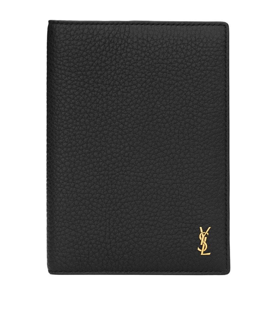 Saint Laurent leather monogram passport holder (British brand)