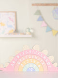 Widdop pink dinosaur plaque with alphabet and numbers, imported from the UK