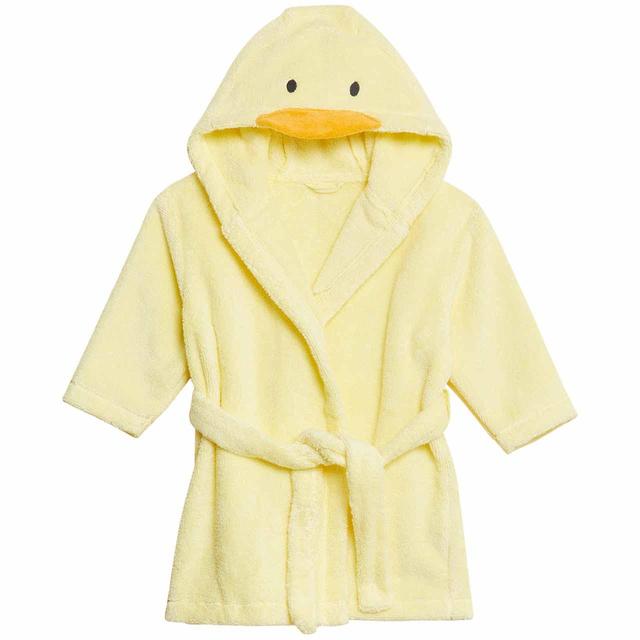 M&S Duck Hooded Robe 0-3 Years Yellow GOODS M&S   