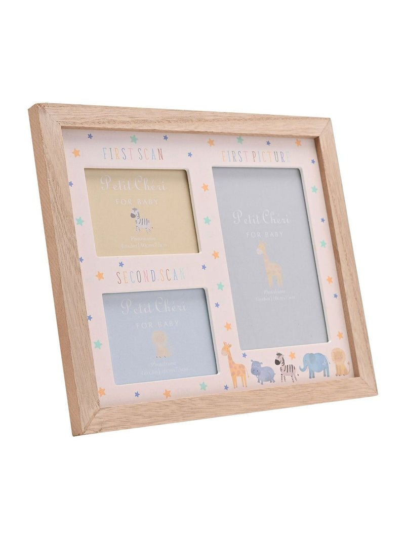 Widdop baby scan frame white animal double 23x27cm, imported from the UK