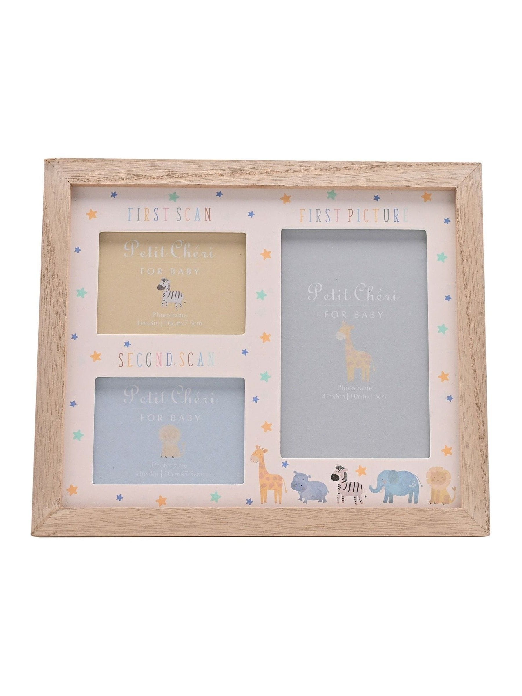 Widdop baby scan frame white animal double 23x27cm, imported from the UK