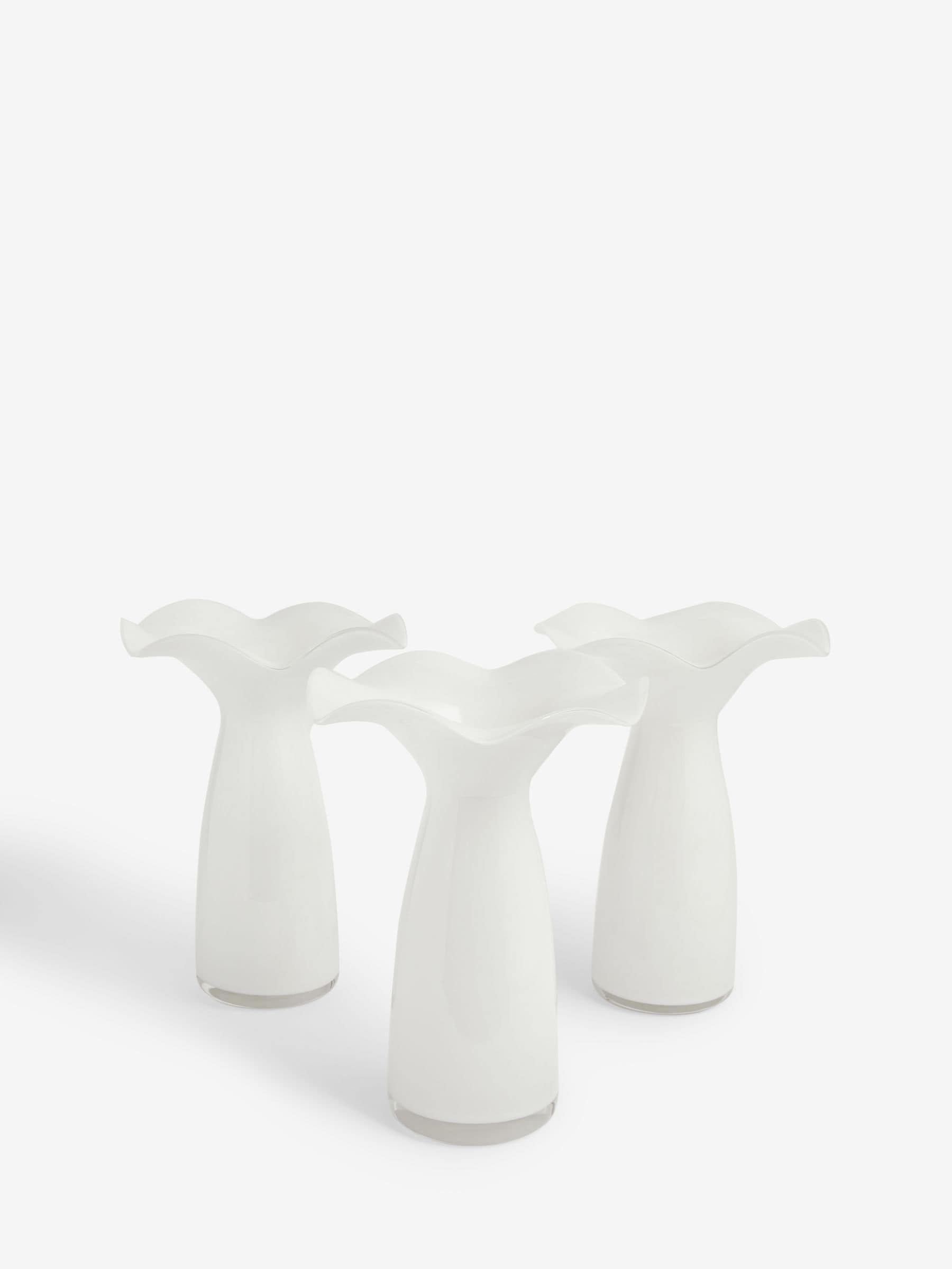 Nina Campbell white fluted large vase, imported from the UK