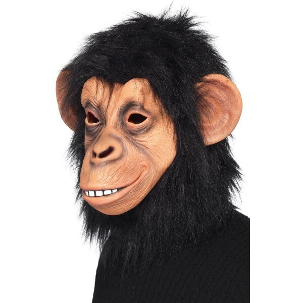 Smiffys chimp mask black full overhead - British product