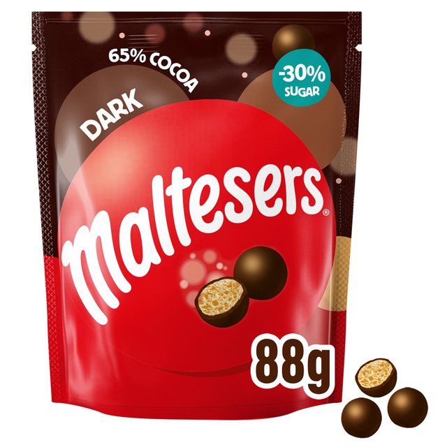 Maltesers Dark Chocolate & Honeycomb Bites 65% Cocoa Pouch Bag   88g