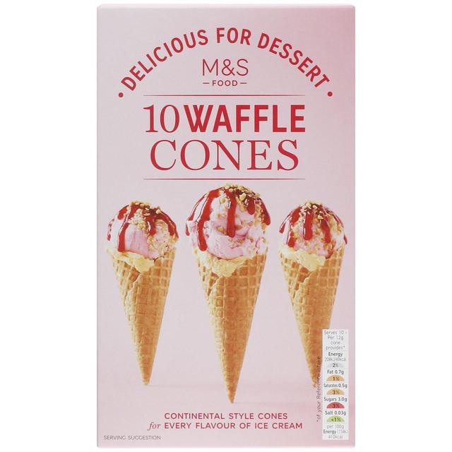 M&amp;S 10 Waffle Cones   120g