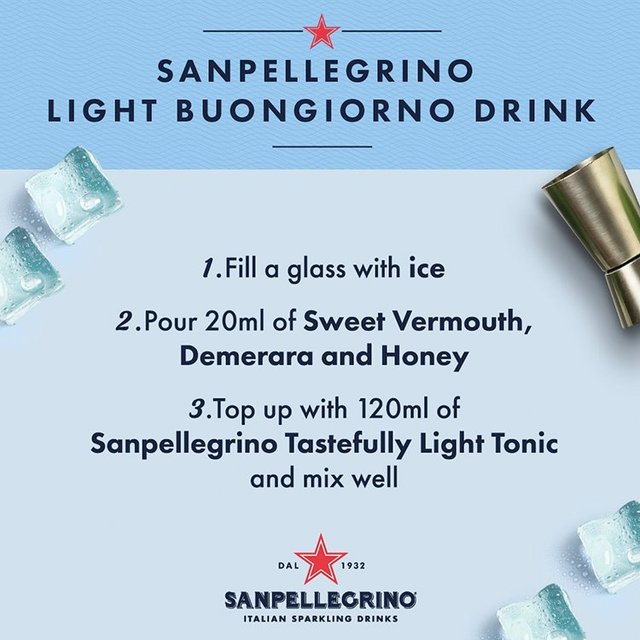 San Pellegrino Light Tonic Water Glass   4 x 200ml GOODS M&S   