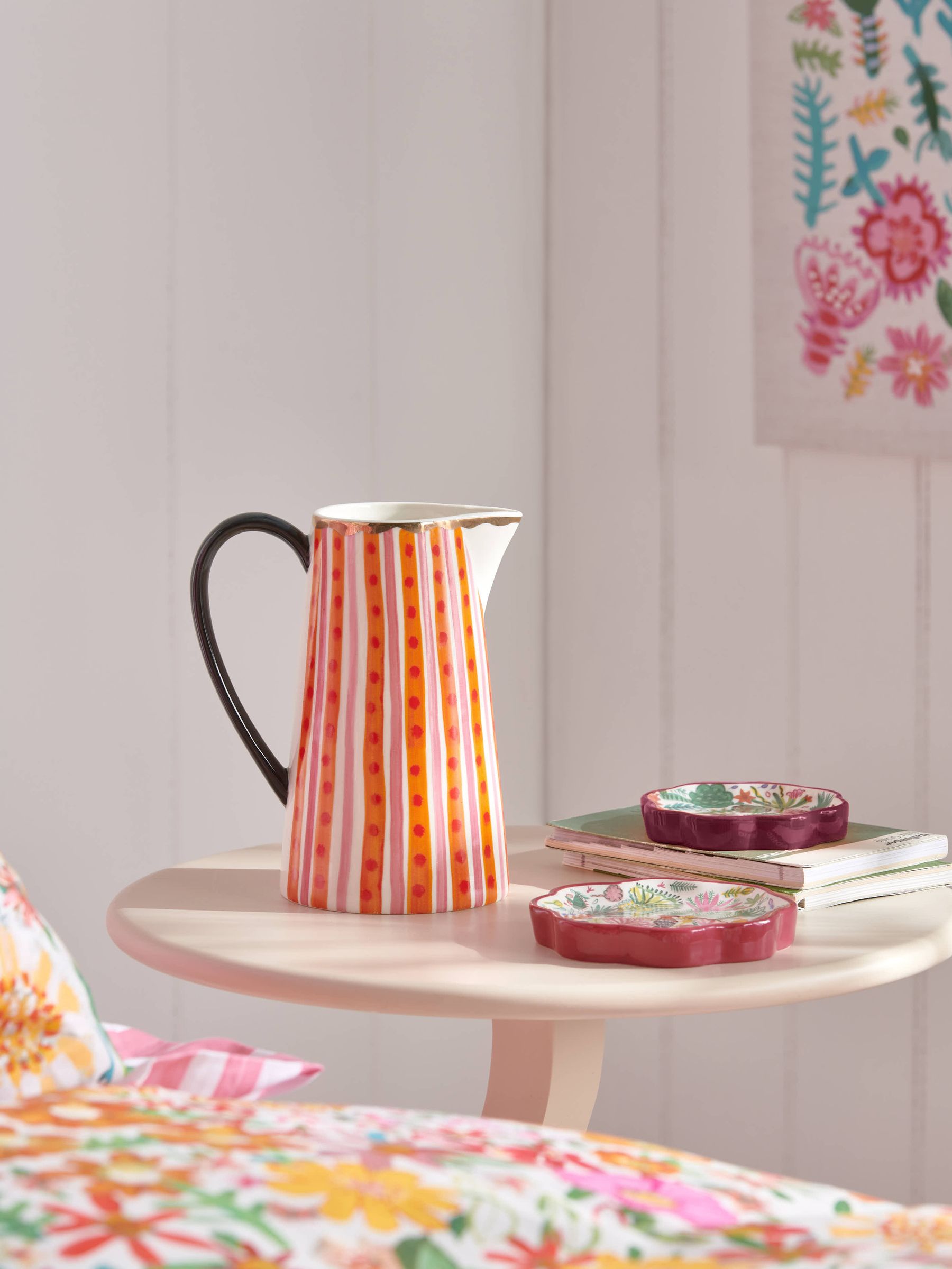 Lucy Tiffney stripe vase jug - British product