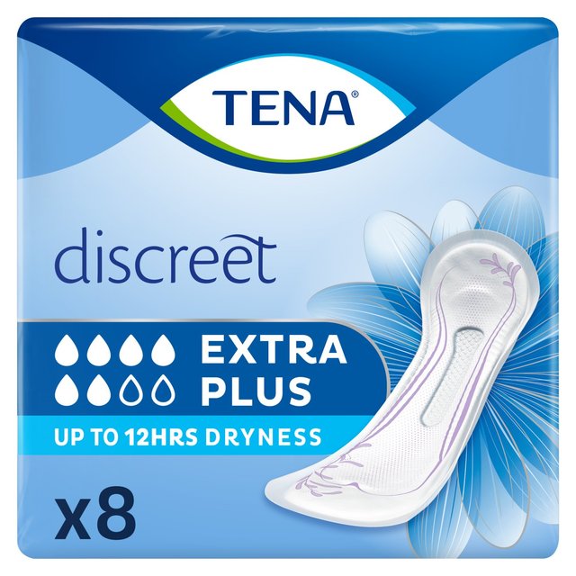 TENA Discreet Extra Plus Incontinence Pads   8 per pack