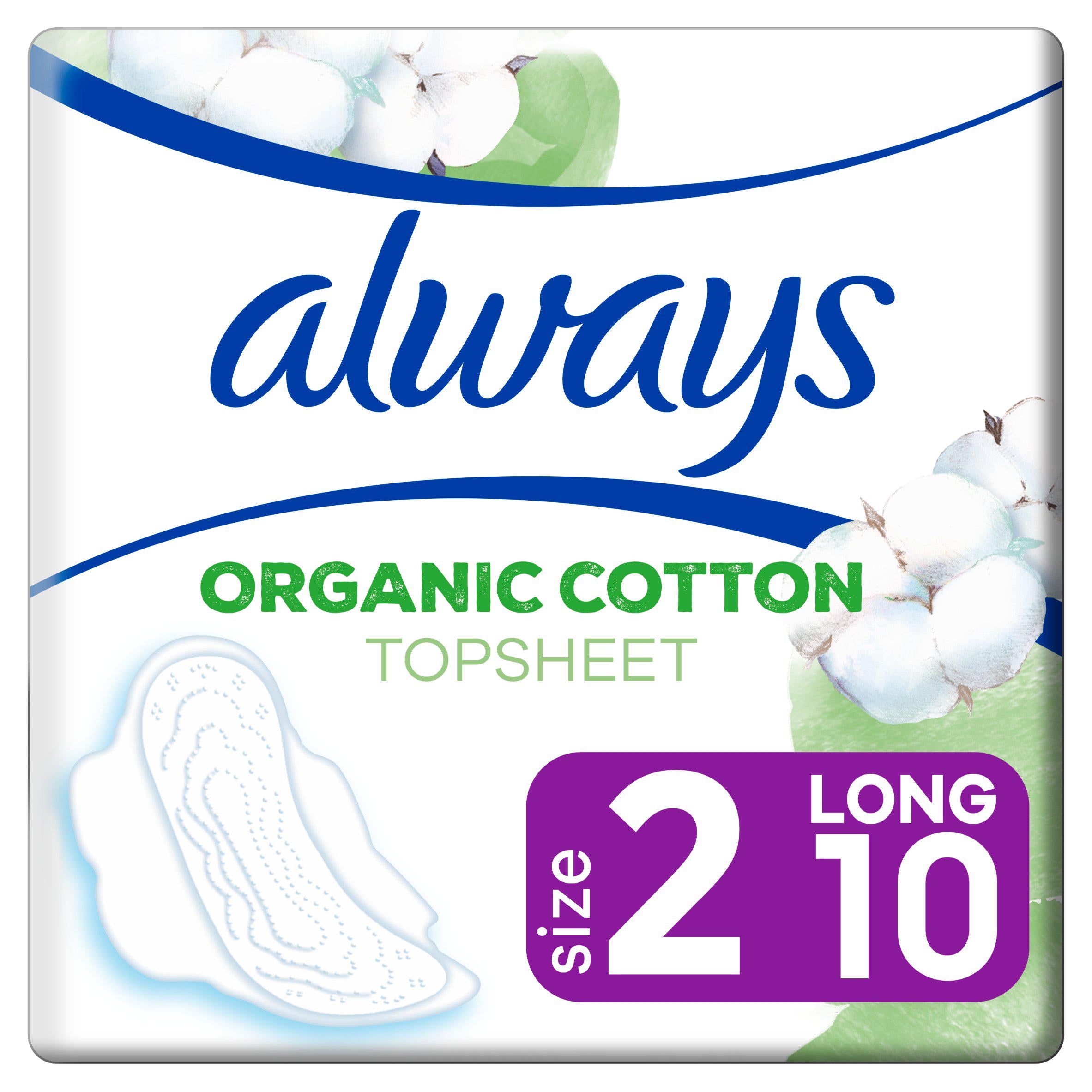 Always Sensitive Organic Cotton Protection Ultra Long (Size 2) Sanitary Towels Wings x9 bladder weakness Sainsburys   