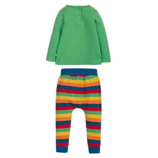 Frugi 2 Piece Oscar Outfit Bug Search/Rainbow Stripe 0-5 Years GOODS M&S   