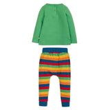 Frugi 2 Piece Oscar Outfit Bug Search/Rainbow Stripe 0-5 Years GOODS M&S   