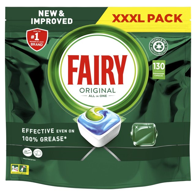 Fairy All In One Original Dishwasher Tablets   130 per pack