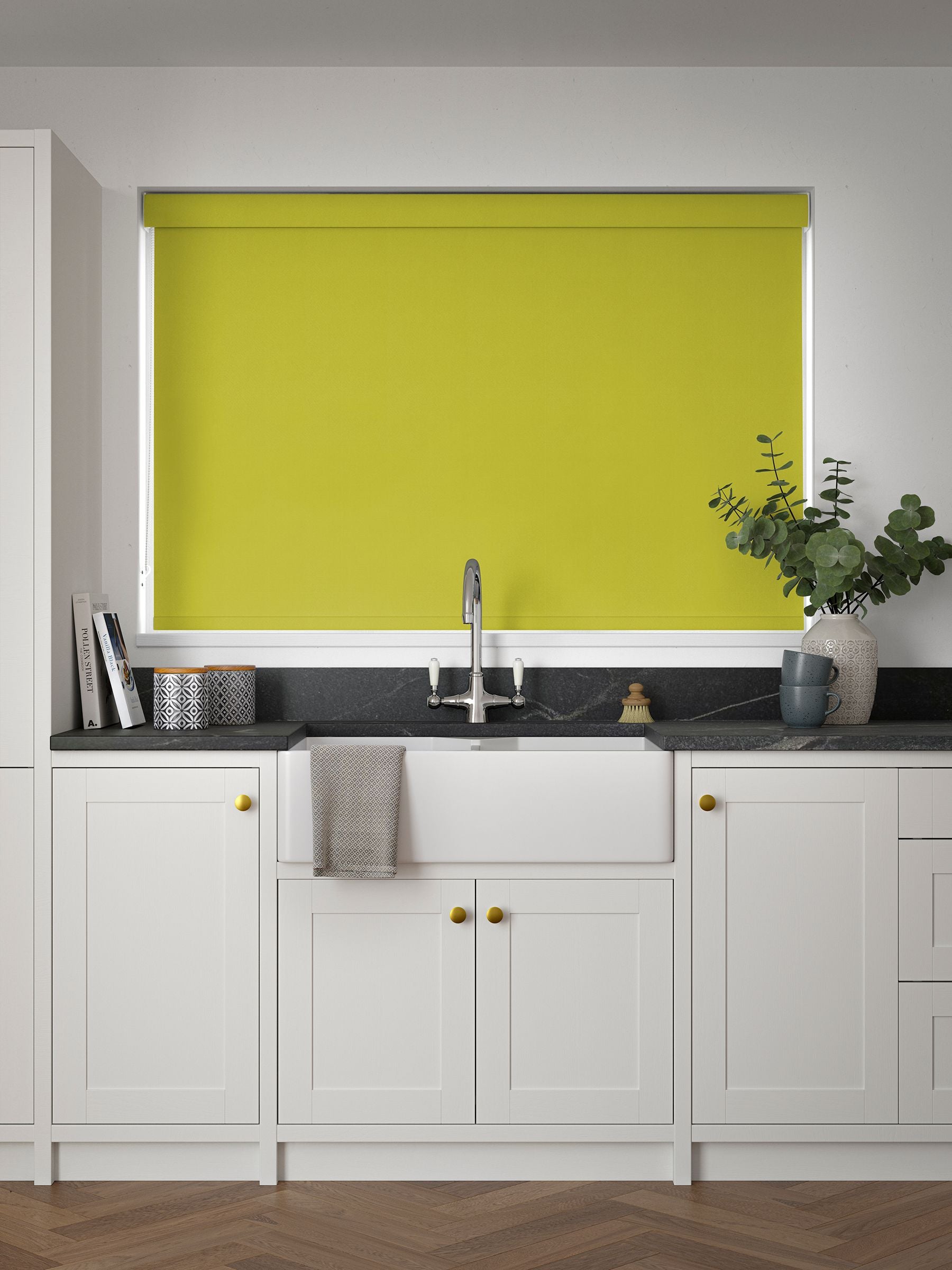 Next Zest Green Echo blackout roller blind cream, UK version