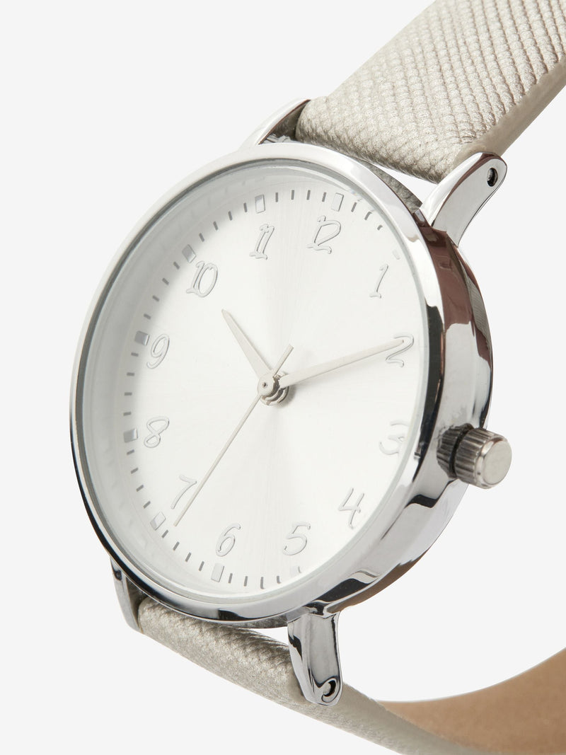 Simple Strap Watch Metallic Finish Classic 3cm (British brand)