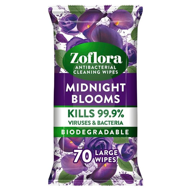 Zoflora Midnight Blooms Antibacterial Multi-surface Wipes   70 per pack GOODS M&S   