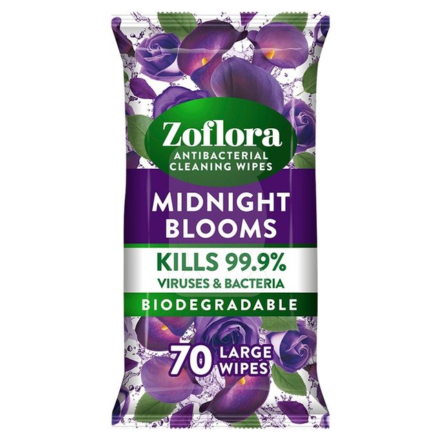 Zoflora Midnight Blooms Antibacterial Multi-surface Wipes   70 per pack GOODS M&S   