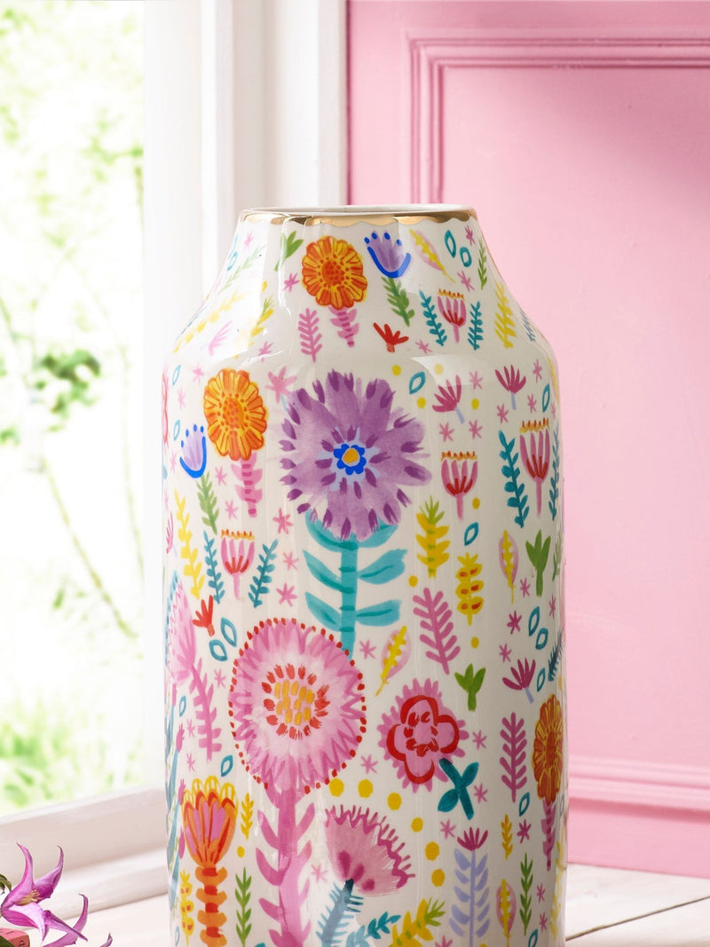 Lucy Tiffney multi floral large vase, UK version