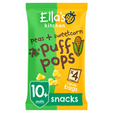 Ella's Kitchen Organic Peas & Sweetcorn Puff Pops Multipack Baby Snack 10+ Months 4x9g snacks & rusks Sainsburys   