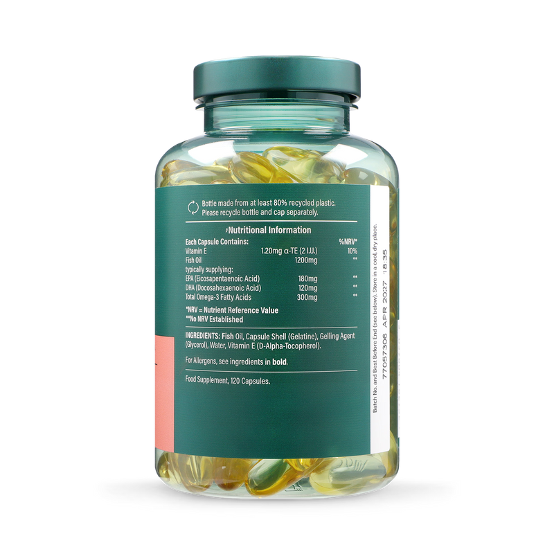 Holland & Barrett Omega 3 Fish Oil 1200mg 120 Capsules, UK version