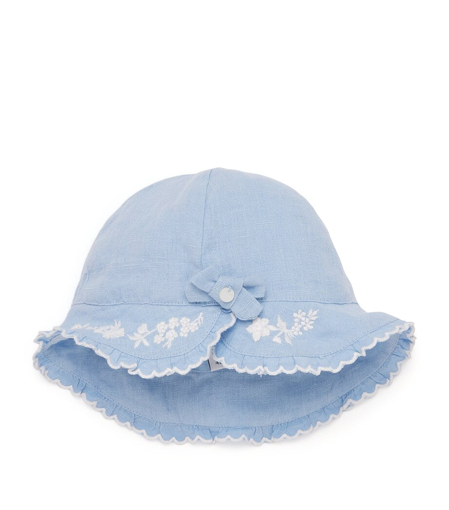 Tartine et Chocolat cotton embroidered baby bonnet (British brand)
