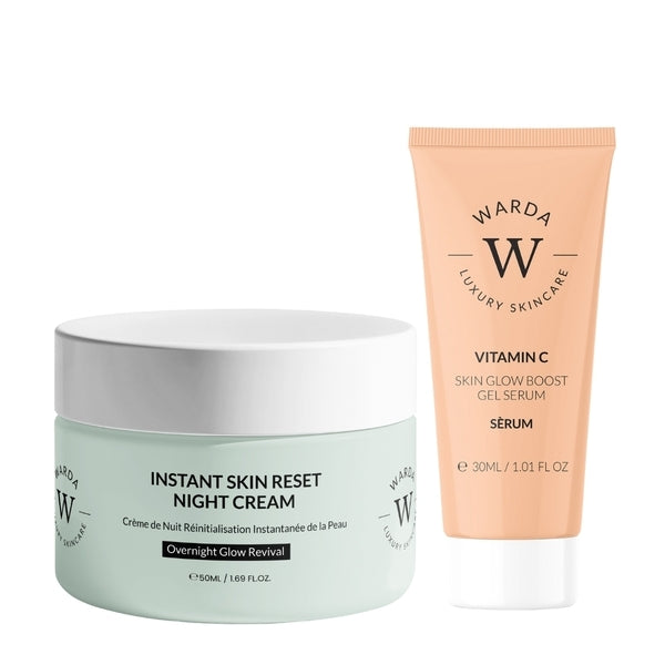 Warda Glow Repair Essentials skincare duo, imported from the UK