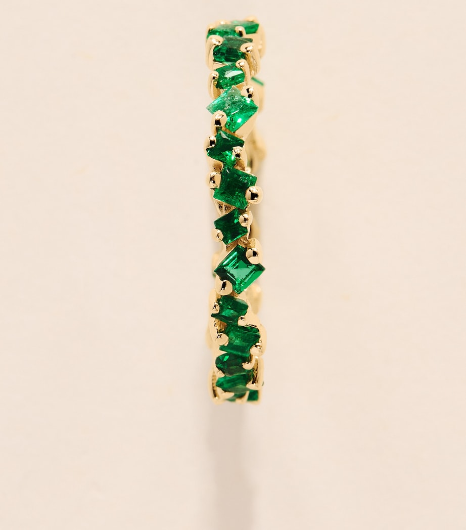 Suzanne Kalan yellow gold emerald eternity ring - British product
