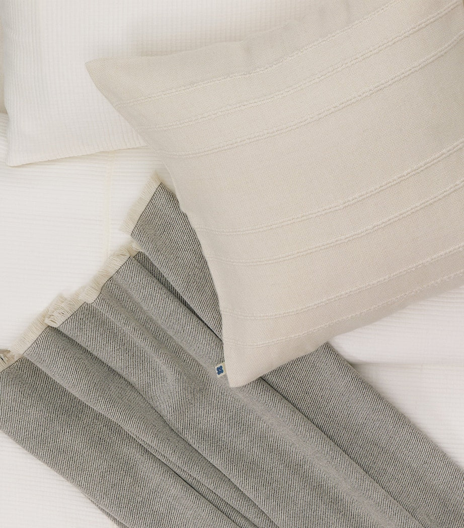 Hamam ribbed alpaca wool cushion case 50x50cm, imported from the UK