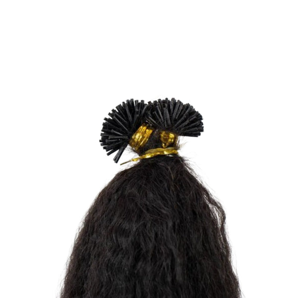 House Of Hair UK Kinky Straight Ebony I-Tip Strands 18