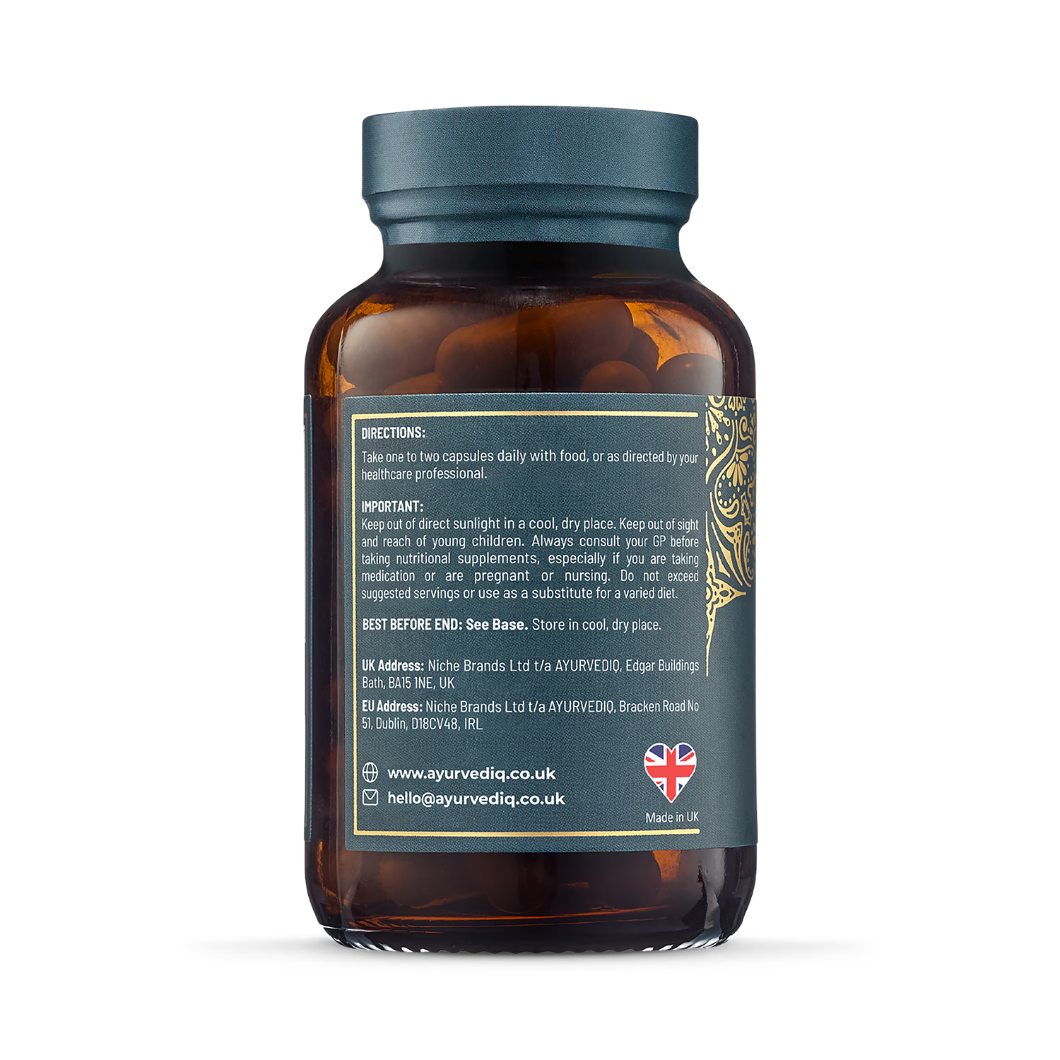 Ayurvediq Boswellia Serrata with turmeric and black pepper, imported from the UK