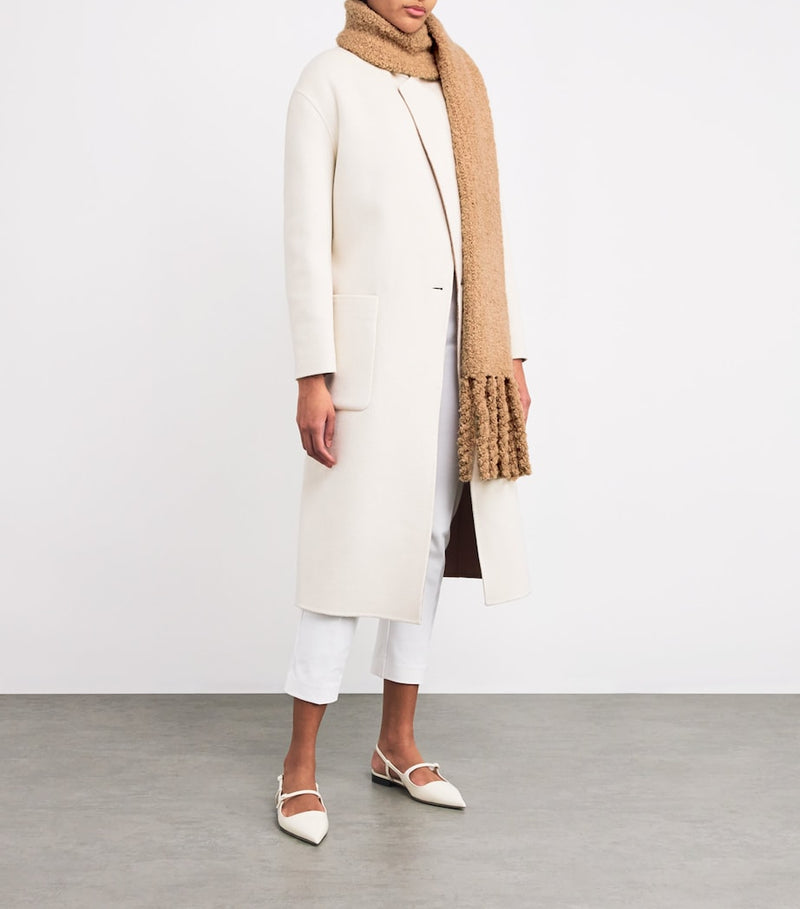 Joseph bouclé knit scarf in wool blend (British brand)